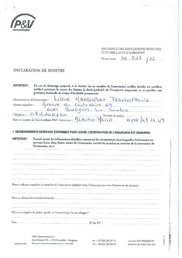 Assurance Declaration de sinistre P&V