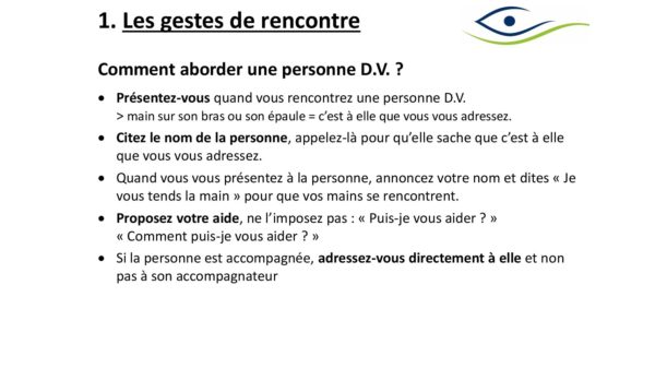 TC APSA Déficience visuelle – Gestes